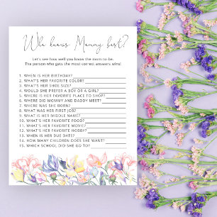 Papier Fleurs sauvages Qui connaît le mieux maman jeu bab