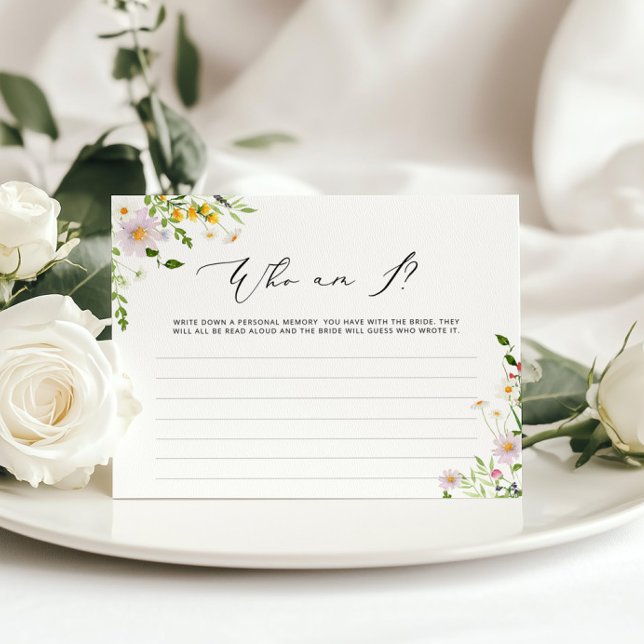 Papier Fleurs sauvages Qui suis-je jeu de douche nuptiale (Créateur téléchargé)