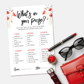 Papier Fleurs sauvages rouges | What's In Your Purse Game