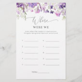 Papier Fleurs sauvages violets Étaient nous le jeu de dou (Devant)