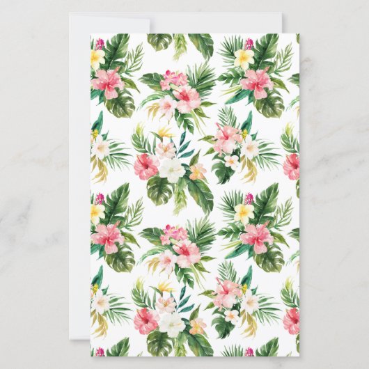 Papier Fleurs tropicales et verdure Baby Brunch Invitatio (Dos)