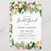 Papier Fleurs tropicales et verdure Invitation de Brunch  (Devant / Derrière)