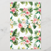 Papier Fleurs tropicales Invitation de baptême d'été (Dos)