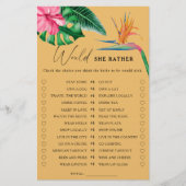 Papier Fleurs tropicales - Préférerait-elle une douche nu (Devant)