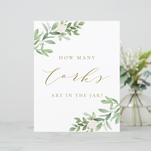 Papier Fleurs vertes et blanches Combien de lièges (Debout devant)