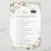 Papier Fleurs vertes et dorées I Spy jeu (Devant)