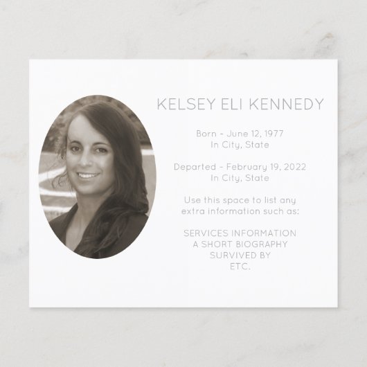 Papier Fleurs vintages élégantes funérailles (Dos)