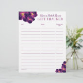Papier Fleurs violettes Tracker Cadeau Log-Double Côté (Debout devant)