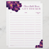 Papier Fleurs violettes Tracker Cadeau Log-Double Côté (Devant / Derrière)