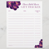Papier Fleurs violettes Tracker Cadeau Log-Double Côté (Dos)