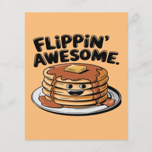 Papier Flippin' Awesome Pancake Stack Drôle Petit Déjeune