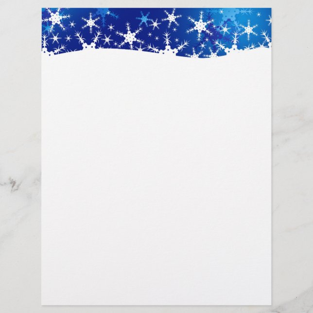 Papier Flocon de neige bleu d'hiver de Noël (Devant)