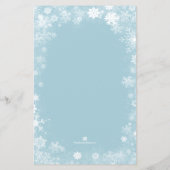 Papier Flocon de neige Bleu Noël Vacances Budget Invitati (Dos)