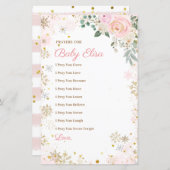 Papier Flocon de neige rose d'hiver Prières florales pour (Devant / Derrière)