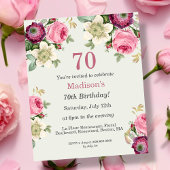 Papier Floral 70e Budget Invitation Anniversaire