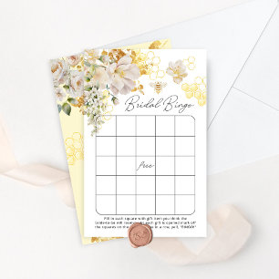 Papier Floral abeille Bride jeu de bingo