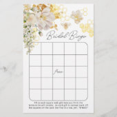 Papier Floral abeille Bride jeu de bingo (Devant)