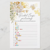 Papier Floral abeille nuptiale douche émoticônes jeu (Devant)