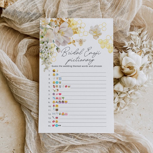 Papier Floral abeille nuptiale douche émoticônes jeu (Créateur téléchargé)