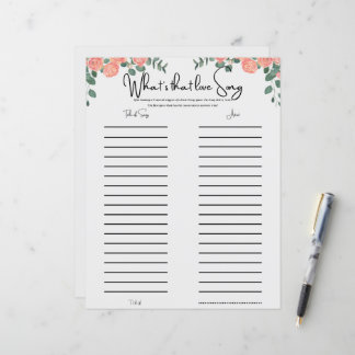 Papier Floral amusant jeu de Fête des mariées musicale