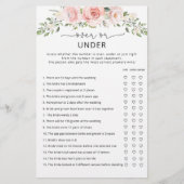 Papier Floral au-dessus ou sous la douche nuptiale (Devant)