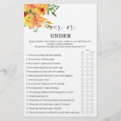 Papier Floral au-dessus ou sous la douche nuptiale (Devant)