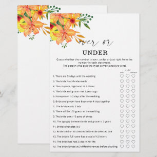 Papier Floral au-dessus ou sous la douche nuptiale