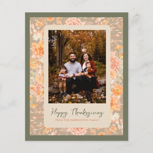 Papier Floral Automne Bon thanksgiving d'automne (Devant)