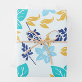 Papier floral bleu (En situation)