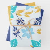 Papier floral bleu (En situation)