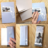 Papier Floral bleu clair, Mariage photo Candy Bar Wrapper