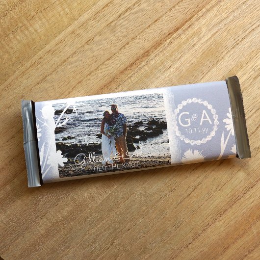 Papier Floral bleu clair, Mariage photo Candy Bar Wrapper