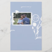Papier Floral bleu clair, Mariage photo Candy Bar Wrapper (Devant)