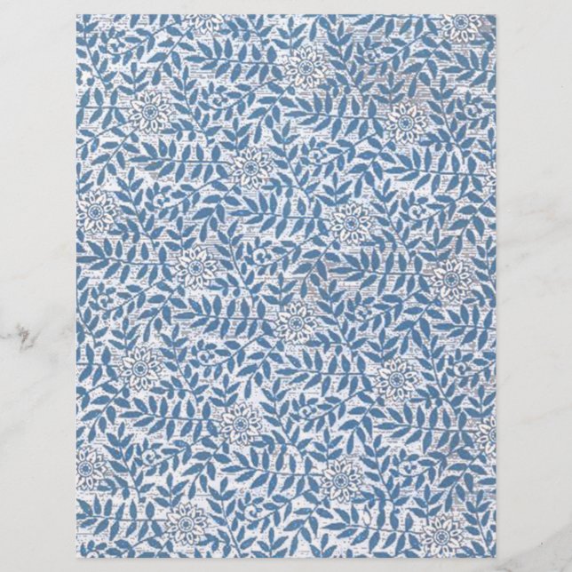 PAPIER FLORAL BLEU ÉLÉGANT (Devant)