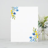Papier Floral bleu et jaune (Debout devant)