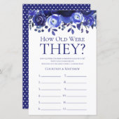 Papier Floral Bleu Quel Âge Ont Été Ils Fête des mariées (Devant / Derrière)