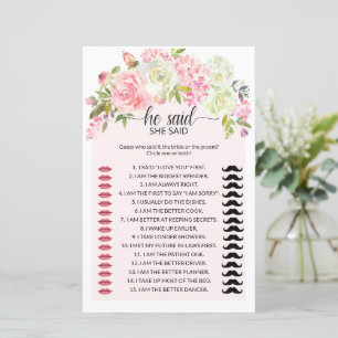 Papier Floral Blush & Crème Il A Dit Qu'Elle A Dit Jeu De