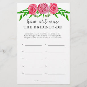 Papier Floral blush Quel âge avait la future mariée