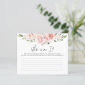 Papier Floral blush Qui suis-je jeu de douche nuptiale (Debout devant)