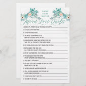 Papier Floral Boho Movie Lootes Citations Fête des mariée (Devant / Derrière)