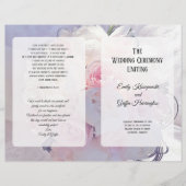 Papier Floral Bouquet Christian Catholic Wedding Programm (Devant)