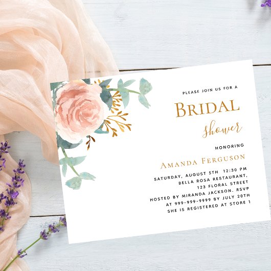 Papier Floral budget rose rose nuptiale Douche nuptiale i