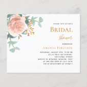 Papier Floral budget rose rose nuptiale Douche nuptiale i (Devant)