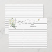 Papier Floral | Carte de recette pour Baby Shower (Devant / Derrière)