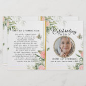 Papier Floral Celebration of Life Program (Devant / Derrière)
