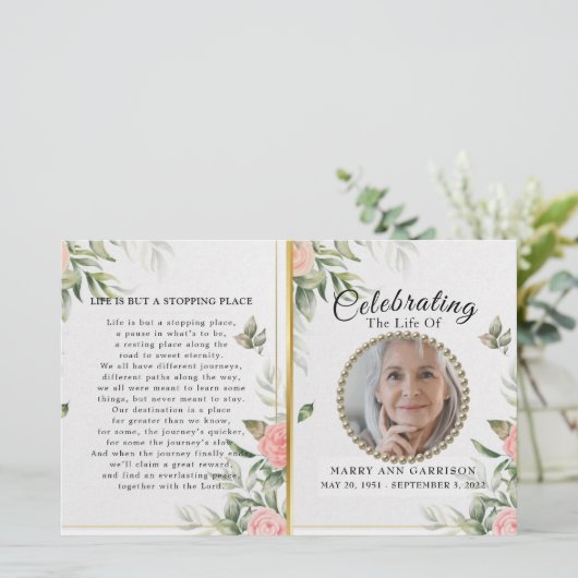 Papier Floral Celebration of Life Program (Debout devant)