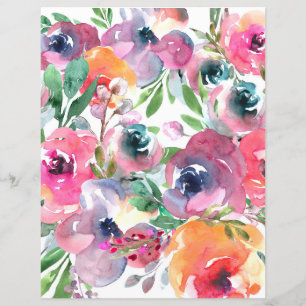 Papier floral coloré - tons mauves