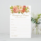 Papier Floral Conseils et souhaits espagnol (Debout devant)