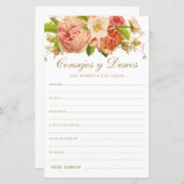 Papier Floral Conseils et souhaits espagnol (Devant / Derrière)