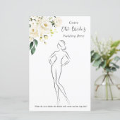 Papier Floral Devinez La Fête des mariées Robe Jeu Stat (Debout devant)